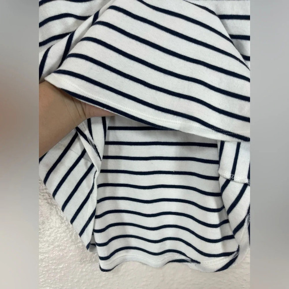 J. Crew Mercantile Bell Sleeve White Blue Stripe Pullover Top Women’s XS - Picture 7 of 12